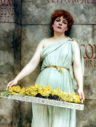 Vendedor de flores 1896 dama neoclásica John William Godward Pintura al óleo